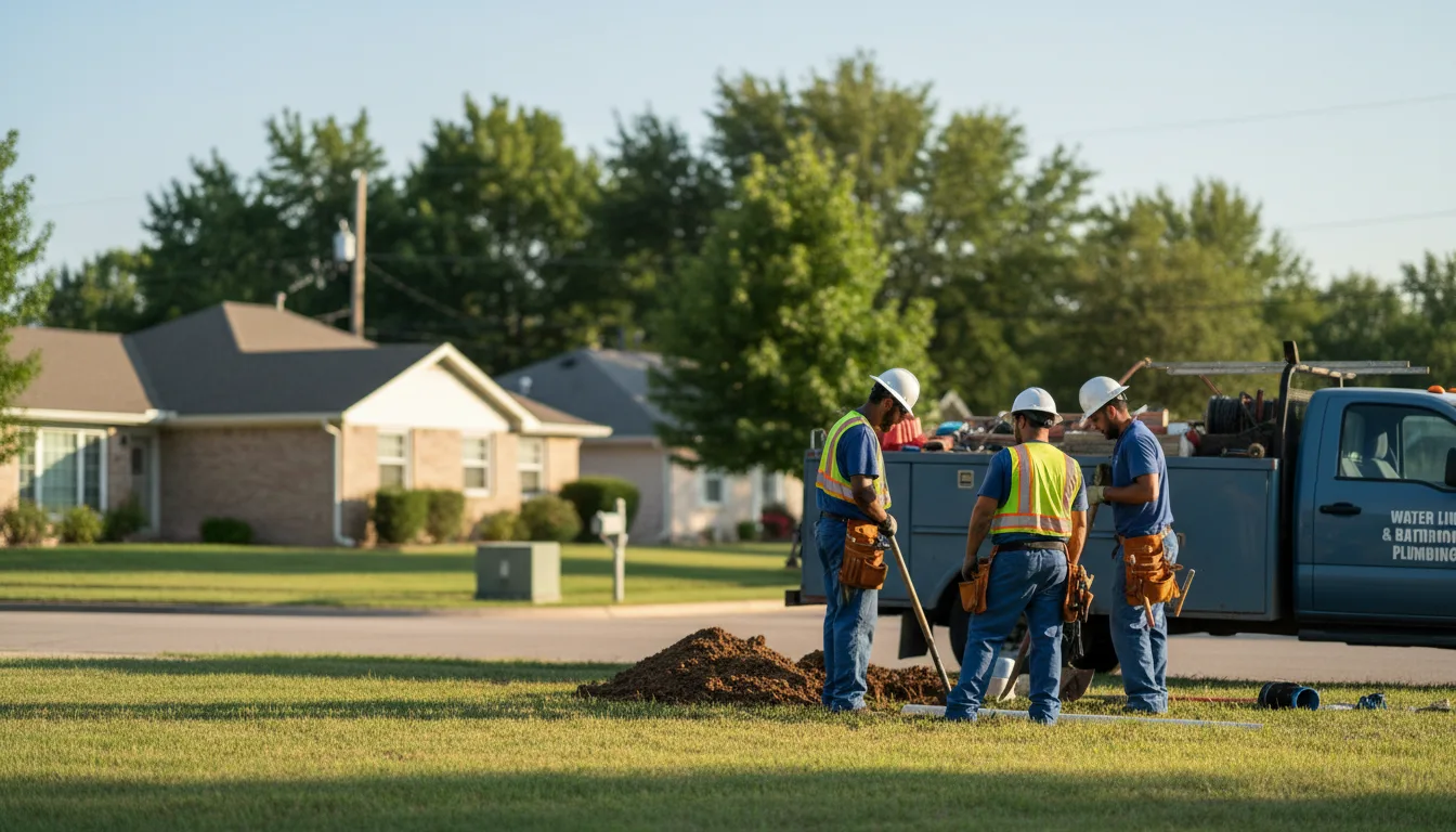 Residential water line and bathroom plumbing service in Herndon, KS